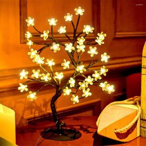 Strings Led Fairy Decor Night Lights Artificial Orchid Cherry Tree Branch Light 20/48leds Desk Lamp voor bruiloft Valentijnsdag geschenken