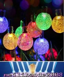 Guirlandes lumineuses à LED, boule de cristal de 20 pieds, 30 LED, étanches, à énergie solaire, globe féerique étoilé pour jardin, cour