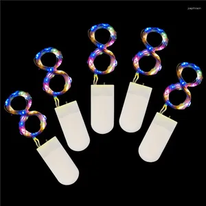 Strings LED fée lumières fil de cuivre chaîne lumière CR2032 alimenté par batterie guirlande pour arbre de noël décoration de fête de mariage 5 pièces