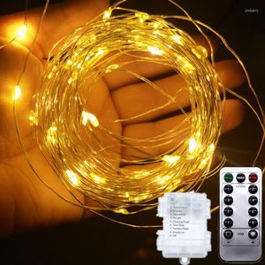 Cordes Led Guirlandes De Fil De Cuivre Chaîne 8 Mode Avec Télécommande Vacances Lampe D'extérieur Guirlande Pour Arbre De Noël Fête De Mariage DIY