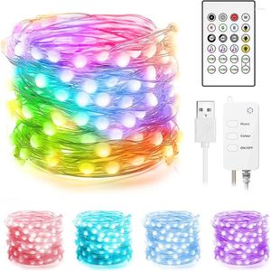 Strings Led Fairy Smart String Lights Color Changed Copper Twinkle with App Remote Control for Christmas Indoor Party Decoration