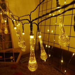 Cordes LED Fée Goutte D'eau Jardin Cour Solaire Lumières Chaîne Extérieure Étanche Fête De Noël De Mariage Maison DecorationLED