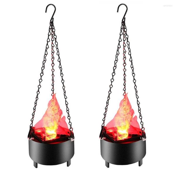 Cordes LED feu flamme veilleuse suspension effet dynamique simulé lampe d'ambiance décorative pour fête Bar décor de noël