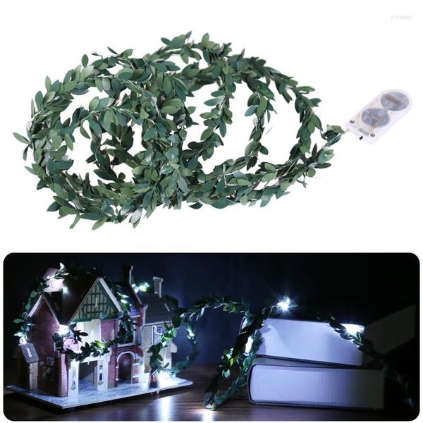 Cordes LED feuille verte rotin guirlandes lumineuses décoration de jardin pour noël fête de mariage famille El vacances LampLED