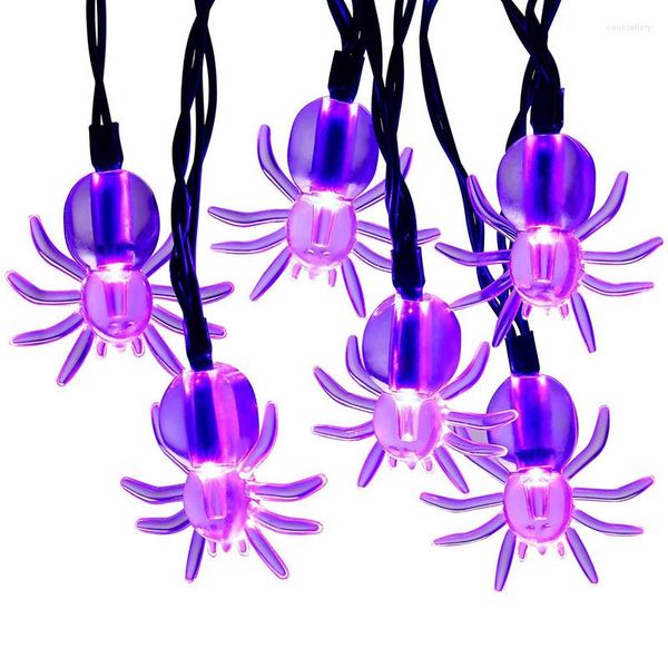 Cuerdas LED Cadena de luces de Halloween Estilo araña Batería Energía Festival Iluminación Decoración Luces de ambiente