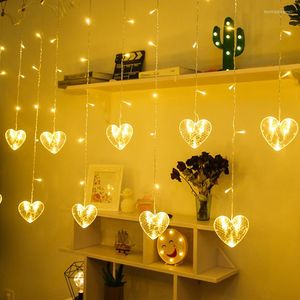 Cordes LED coeur guirlandes lumineuses rideau décor à la maison mariage saint valentin TV toile de fond mur fête en plein air