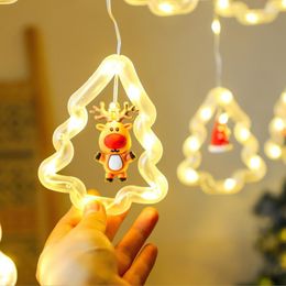 Strings LED Holiday Light Christmas Decoration Lamp Snow Santa Claus Room Decor Garland Jaar Jaar Lichten afstandsbediening 8 Modi