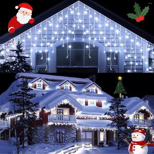 Cordes Led Glaçon Lumières De Noël Décorations En Plein Air Droop 0.5/0.6/0.7M EU Plug Année 2024 Rue Guirlande Sur La Maison Fée Lumière