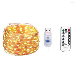 Strings LED LAMP KOPPERDRAAD STRING 5M.10 M USB 5V Remote-gecontroleerde verstelbare lichten Flashing Christmas Decoratie