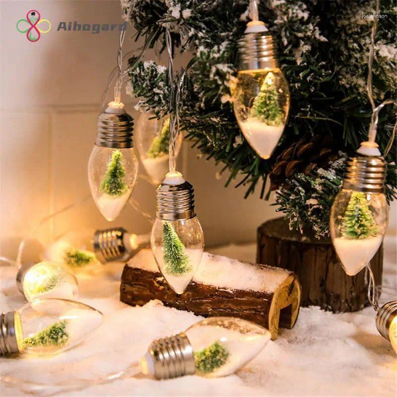 Strings LED -gloeilamp Xmas Tree Fairy String W/Snow Wishing Bottle Copper Wire Christmas Decor Kerst Navidad Noel Noel