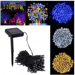 Cuerdas Cadena de luces LED 5m-50m Solar Exterior Impermeable Patio Pared Césped DIY Decorativo 20LED- 500LED Guirnalda de cuento de hadas