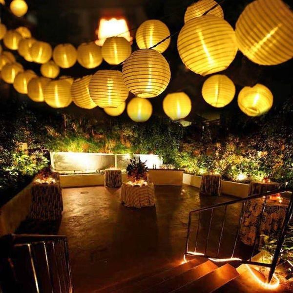 Cuerdas Iluminación LED Exterior Adornos de jardín Luces al aire libre Guirnalda Decoración navideña 2022 Cadena solar Decoración de boda LED