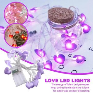 Cadenas Led Love String Lights Lights Pink Purple Blue Christmas Bedding Birthday Cuento de hadas de hadas Decoración Fiesta de decoración Z4T5