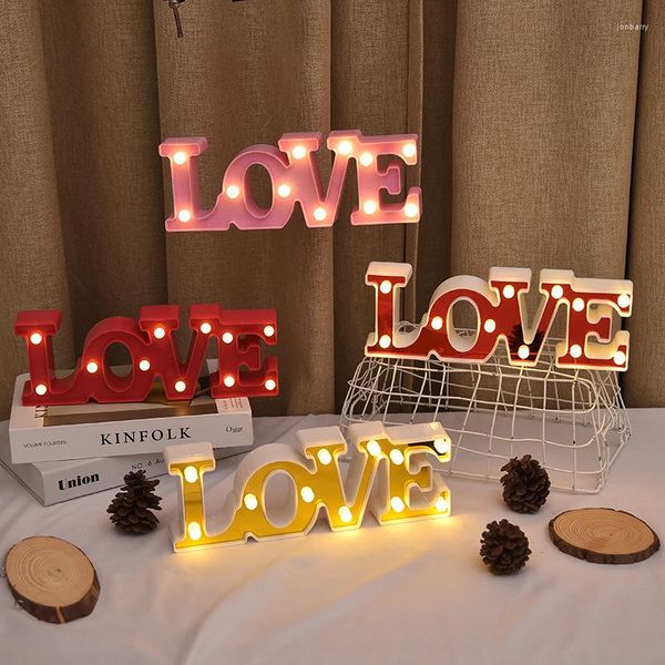 Cuerdas LED AMOR Decoración de la boda Día de San Valentín Novia para ser despedida de soltera Detalles Regalo Decoración del hogar