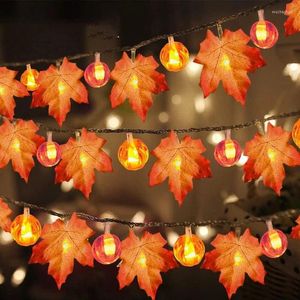 Strings Led Maple Jack-o-lantern String Halloween Thanksgiving Courtyard Party Room Ins Lumières décoratives