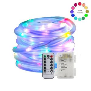 Snaren LED-modi 10M Rainbow Tube Fairy Neon String Light Garland Outdoor Garden Christmas Holiday Wedding Party Strip LightLED289K