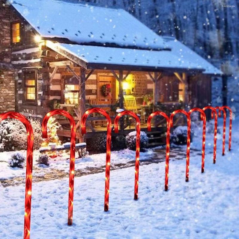 Strings LED Navidad Solar Power Light Świąteczny dekoracja dekoracja cukierki trzciny laski noel ogrodowe wtyczka kula crutch do pokoju