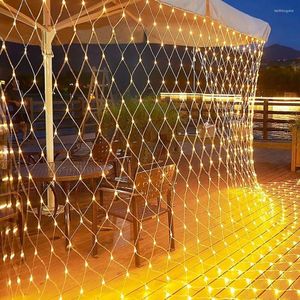 Strings LED Net Light Outdoor Christmas Mesh String Connectable Window Gordijn Fairy voor vakantiefeestje Decor