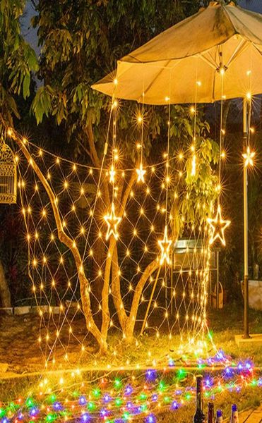 Cordes LED Net String Lights Connectable Mesh Fairy Lamps 8 modes étanche à suspension Éclairage décoratif décorations de Noël2496344