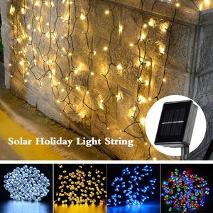 Strings LED Lampe Solaire Extérieure Guirlandes Lumineuse 20- 500 LED Fée Vacances Fête De Noël Guirlande Jardin Étanche 5m 22m Décor