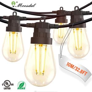 Cordes LED guirlandes lumineuses extérieures suspendues 2W S14 ampoules IP65 étanche jardin incassable pour patio porche arrière-cour