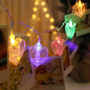 Cordes LED Po Clip coeurs guirlandes lumineuses pour chambre fête noël vacances décoration étoiles Patio cour