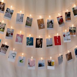 Strings LED PO -clip String Lichten Batterij Power Fairy met clips voor hangende foto's Kerstmuur Wall Wedding Decor