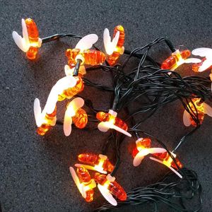 Cuerdas LED Solar Bee String Lights Outdoor Power LEDs Decoraciones a prueba de agua Lámpara Garden Party Holiday Decor