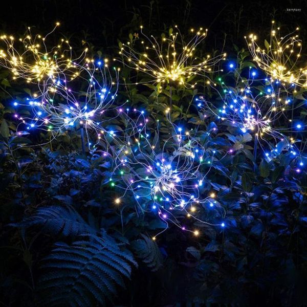 Cordes LED lumière solaire contrôle intelligent feu d'artifice lampe 90 lumières perles étanche décoration de noël pour l'extérieur/ambiance de jardin