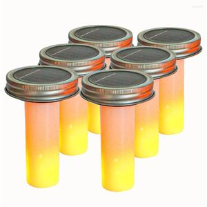 Strings Led Solar Mason Jar Lid Lights for Bottle Simulation Flame Flickering Buiten Lamp Hanging Decor