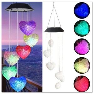 Cuerdas LED Lámpara de carillón con energía solar Luz decorativa Colgante Cambio de color Espiral Spinner Wind Bell Home GardenLED