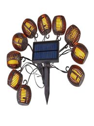 Cadenas LED Solar String Light Outdoor Flame Flame Lantern Harging Fairy Farty Farty Decorations1134047