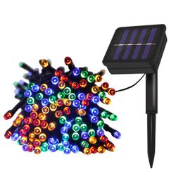 Strings LED Solar String Lampen voor Garden Waterdichte Outdoor Lighting 5m 7m 12m 22m Kerstmis Kerstmis Decoratie Fairy Battery Battery