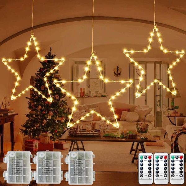 Strings LED Star Lights 1pcs / 3pcs Fairy String avec 8 modes d'éclairage / minuterie Alimenté par batterie Décorations de Noël LightLED StringsLED