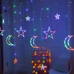 Strings Led Star Moon Curtain Lights Christmas String Ins Fairy Light Wedding Room Restaurant Decoratie 220V 3.5m