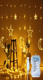 Strings LED Star Moon Fairy Lights Lights Curtain Lamp USBbattery Operated Christmas Garland Outdoor for Wedding Party Window Dec1406589