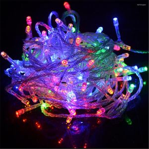 Strings LED String Fairy Lights 10m 20m 30m 50m Strip roze paars met EU 220V -plug voor kerstboomlichtblauwe controller