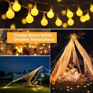 Cordes LED Guirlande Lumineuse En Plein Air Camping Jardin De Mariage Guirlande Décoration De Noël Lampe 3M 6M 10M Batterie USB PoweredLED