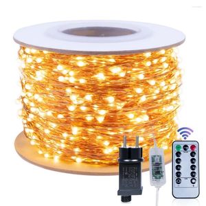 Strings LED String Licht 30m 50m 100m Street Garland Kerstmis Fairy Lamp Decoratie Warm witte sterrenhemel voor trouwhuis buiten