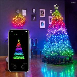 Cuerdas LED Cadena de luz Bluetooth 10M Control de aplicación Árbol de Navidad Decoración Lámpara Impermeable Al aire libre Inteligente Boda Vacaciones Luces de hadas