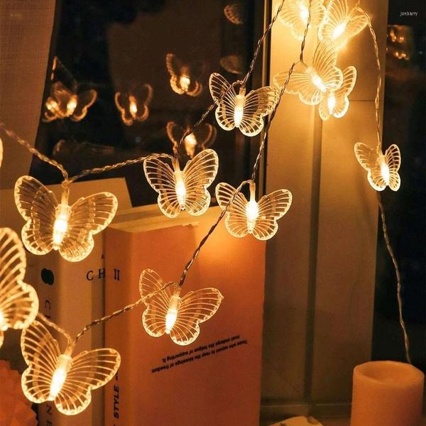 Cordes LED guirlande lumineuse papillon fée lampe guirlande mariage décor à la maison pour chambre arbre de noël Festival décoration