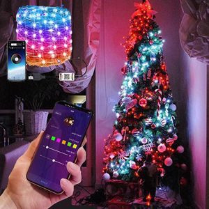 Cordes LED Guirlande Lumineuse Pour Arbre De Noël Décor Smart Bluetooth Xmas Lights App Télécommande DécorationLED