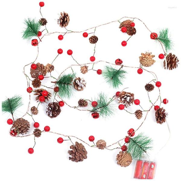 Strings-LED guirlandes lumineuses 2M LED guirlande de fée de noël pomme de pin cloche décoration année fête alimenté par batterie