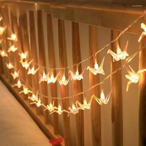 Cordes LED guirlandes lumineuses grues en papier guirlande de batterie intérieure décor de noël vacances saint valentin fête de mariage noël fée 297B