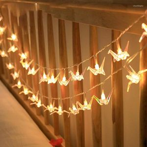 Snaren LED Lichtslingers Papier Kranen Binnen Batterij Guirlande Kerst Decor Vakantie Valentijnsdag Feest Bruiloft Xmas Fairy Verlichting