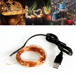 Strings LED String Lights USB Copper Wire Fairy Light Strip Lamp Holiday Lighting Home Wedding Kerstfeest Decorled Decorled