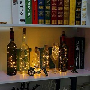 Strings LED String Wine Bottle Light With Cork 20 Party Bar Decor voor bruiloft L9C6