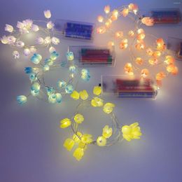 Cuerdas LED Luces de tulipán Cadena Alambre de cobre Decoración de cumpleaños Accesorios de flores Iluminación Atmósfera Lámparas de noche