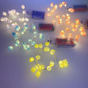 Cordes LED tulipe lumières chaîne fil de cuivre anniversaire décoration fleur accessoires éclairage atmosphère nuit lampes