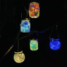 Strings LEDS Solar Mason Jar Lights With Lid Glass Wedding Decoratie Fairy String Light Festoon Kerstmis Outdoor Garden Decorled LED